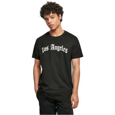Image of Mister Tee LOS Angeles Wording Print Tshirt, Men&#039;s, Size: 3XL, Black