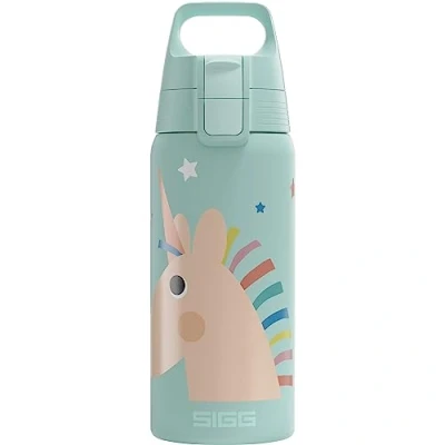 Image of SIGG Insulated Water Bottle Kids Shield Therm One Suitable for Carbonated Drinks Leak proof Dishwasher Safe BPA Free 90% Recycled Stainless Steel 0.5L
