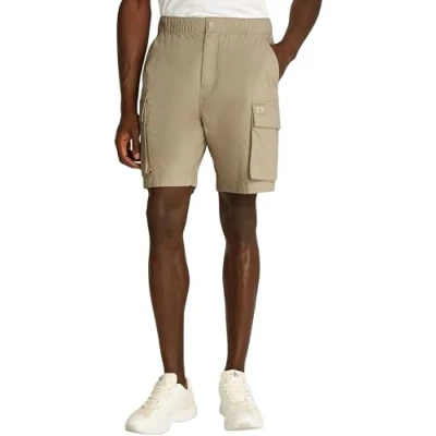 Image of Calvin Klein Jeans Washed Cargo Shorts, Men&#039;s, Size: 29, Stone gray