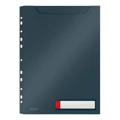 Image of Leitz A4 Plastic High Capacity Privacy Pocket Folder, 150 Sheet Capacity, Pack of 3, Cosy Range, Velvet Grey, 46680089