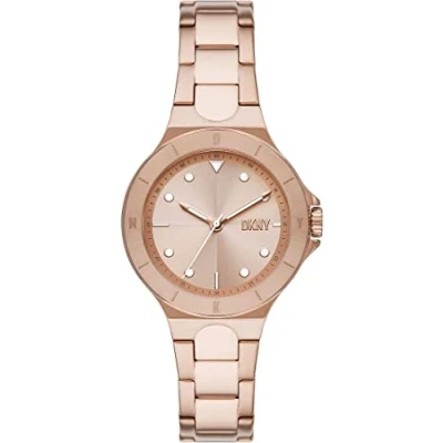 Image of DKNY Chambers Watch, Women&#039;s, Size: One Size, Rose gold coloured