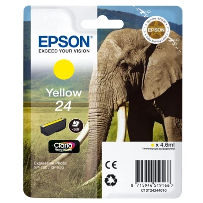 Image of Expression Photo XP 860 Epson 24 (T2424) yellow ink cartridge (original Epson)