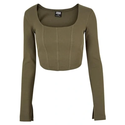 Image of Urban Classics Long sleeved top, Women&#039;s, Size: 4XL, Olive