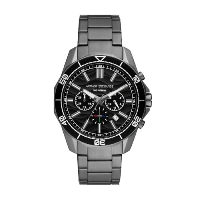 Image of Armani Exchange Watch Chronograph watch, Men&#039;s, Size: One Size, Gunmetal