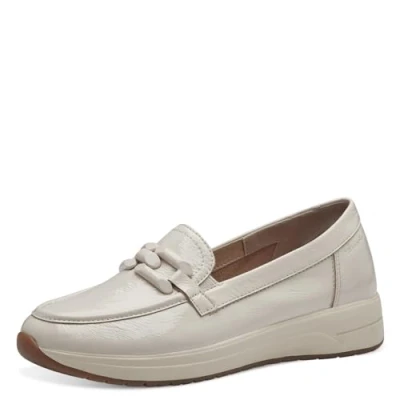 Image of Tamaris Comfort Women&#039;s Leather Slippers Comfortable, Beige (Beige Varnish), 7.5 UK