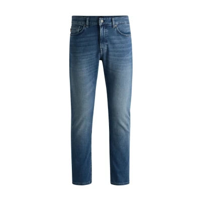 Image of BOSS Mens Delaware BO Slim Fit Stretch Denim Jeans Dark Blue, Medium Blue427, 35W / 34L