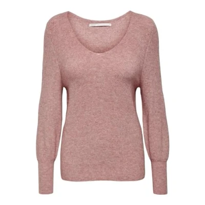 Image of ONLY Onlatia L/S V NECK CUFF NOOS Jumper, Women&#039;s, Size: Large, Dusty rose