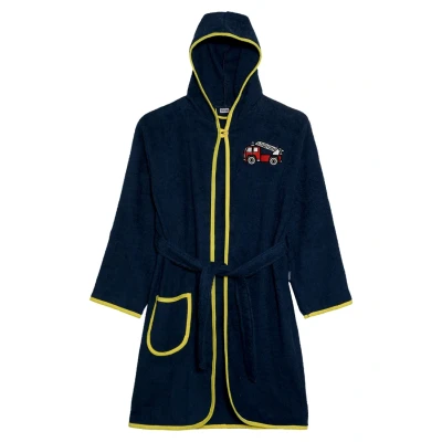Image of Playshoes Feuerwehr Dressing gown for kids, Size: 5 6y, Marine