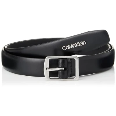 Image of Calvin Klein SLIM Square Buckle BELT Belt, Women&#039;s, Size: 36, Black
