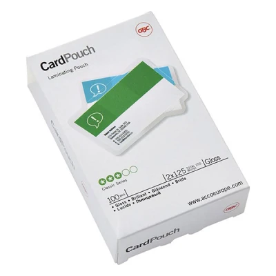 Image of GBC 83x119mm 2x125 Micron Gloss Card Laminating Pouches, Pack of 100, 3743155