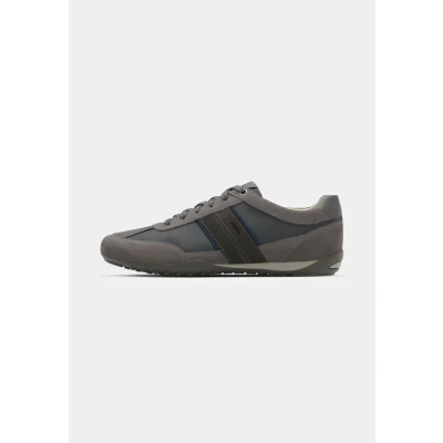 Image of Geox Wells Trainers, Men&#039;s, Size: 8, Dark grey Leather and textile