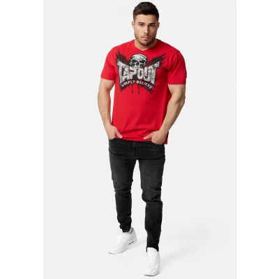 Image of Tapout Normale Passform Creston Print Tshirt, Men&#039;s, Size: 3XL, Red black silver
