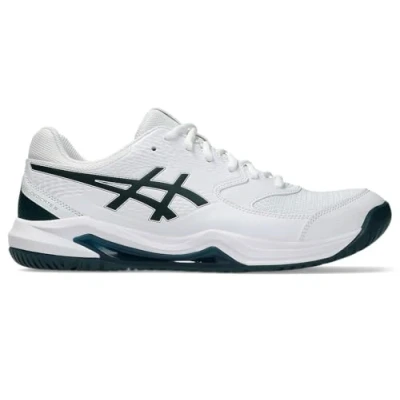 Image of Asics Geldedicate 8 Multicourt tennis shoes, Men&#039;s, Size: 6, White/saxon green shoes