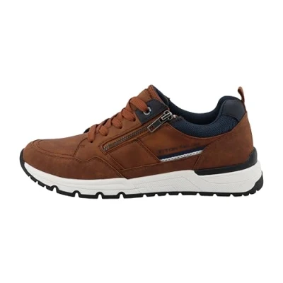 Image of TOM Tailor Trainers, Men&#039;s, Size: 9, Cognac Synthetics/textile