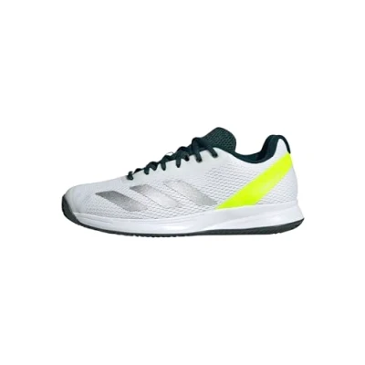 Image of adidas Performance Courtflash Speed 2 Multicourt tennis shoes white/silvercoloured/lucid lemon, Men&#039;s, Size: 10, White/silver/coloured/lucid lemon