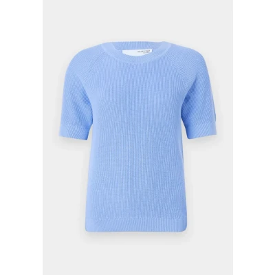 Image of SELECTED FEMME Women&#039;s Slfelinna New SS Knit Top Noos Pullover, blue, XS