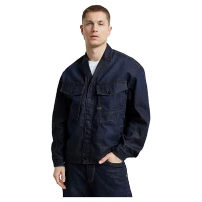 Image of G STAR BEND Jacket Denim jacket, Men&#039;s, Size: Medium, Worn in deep frisian night