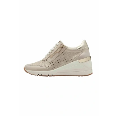 Image of Marco Tozzi Trainers, Women&#039;s, Size: 7, Platinum comb leather and imitation