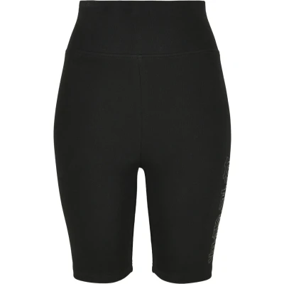 Image of Urban Classics Ladies HIGH Waist Branded Cycle Shorts Shorts, Women&#039;s, Size: 26, Black/black