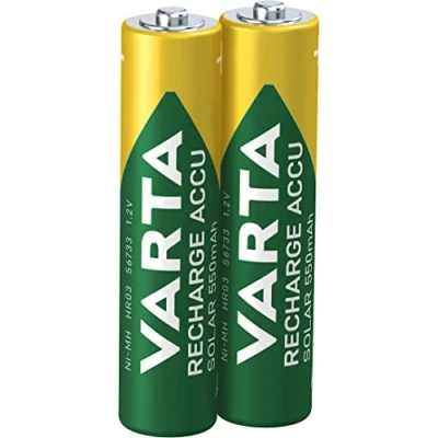 Image of Varta Rechargeable battery solar power accu aaa / hr03 ni mh 550mah bls 2 56733101402