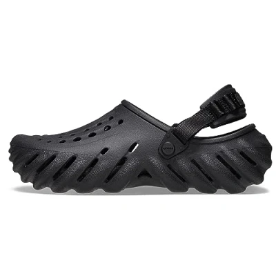 Image of Crocs ECHO Slide Unisex Mules, Size: M4/W5, Black Synthetics