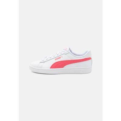 Image of Puma Smash 3.0 Trainers, Size: 4.5, white/magic rose leather and imitation