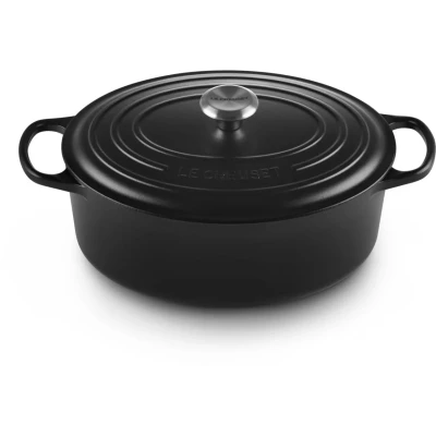 Image of Le Creuset Casserole Oval Signature Satin Black ø 29 cm / 4.7 Liter