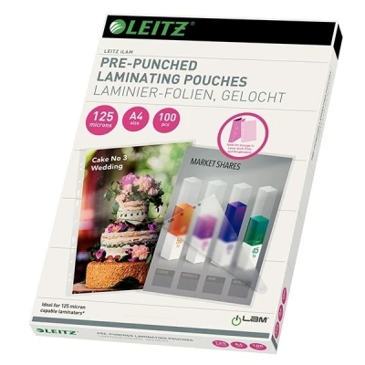 Image of Leitz iLAM A4 125 Micron Pre Punched Laminating Pouch (Pack of 100)