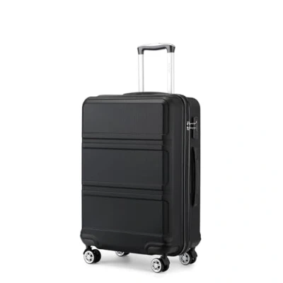 Image of Kono 20 inch Cabin Suitcase Lightweight ABS Carry On Hand Luggage 4 Spinner Wheels Trolley Case 55x40x22 cm, Black, 20&quot;,