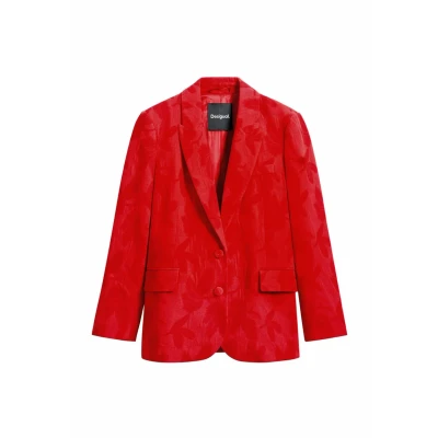 Image of Desigual Contrast Blazer, Women&#039;s, Size: 8, Red
