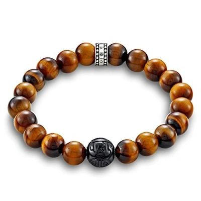 Image of Thomas SABO Rebel AT Heart Bracelet, Size: 17.5, Braun