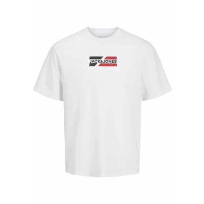 Image of JACK &amp; JONES Men&#039;s Jjecorp Graphic Tee Ss O Neck Noos T Shirt, White/Detail: 01, L