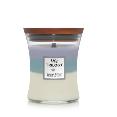 Image of WoodWick Scented Candle Medium Trilogy Calming Retreat 11 cm / ø 10