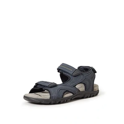 Image of Geox Strada Walking sandals, Men&#039;s, Size: 6, Navy/dark grey Imitation leather/ textile