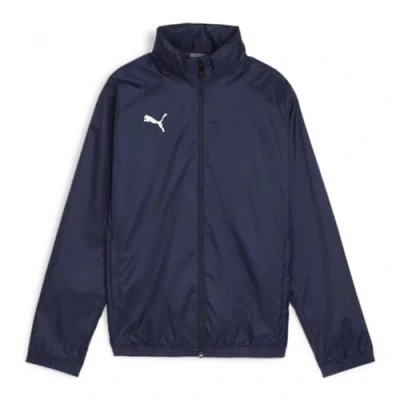 Image of Puma Teamgoal Allweather JR Unisex Training jacket for kids, Size: 13 14y, Navy/white