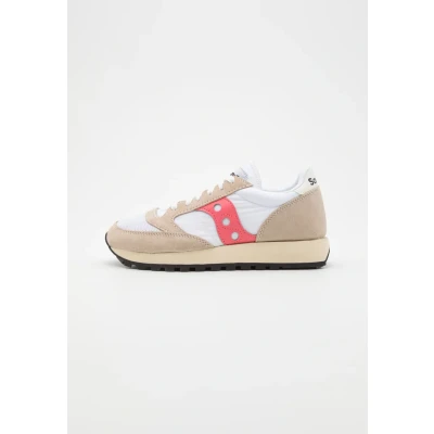 Image of Saucony JAZZ Original Vintage Trainers, Women&#039;s, Size: 5, White/pink Leather and textile