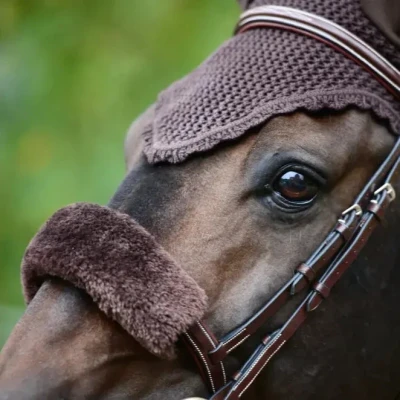 Image of Kentucky Horsewear Sheepskin Nosebands Brown Horse Riding Equestrian