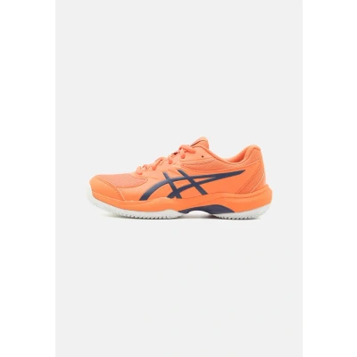 Image of Asics Gelgame 10 CLAY Unisex Multicourt tennis shoes for kids, Size: 6, Nova orange/indigo fog Imitation leather/ textile