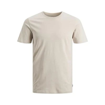 Image of Jack &amp; Jones Men&#039;s Jjeorganic Basic Tee Ss O Neck Noos T Shirt, Moonbeam/Detail: Slim, L