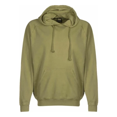 Image of Urban Classics Overdyed Hoody Hoodie, Men&#039;s, Size: Medium, Khaki