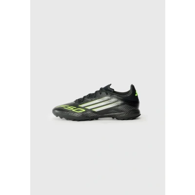 Image of adidas Unisex&#039;s F50 League Turf Football Boots, Core Black Iron Metallic Lucid Lemon, 10.5 UK