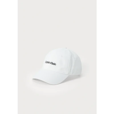 Image of Calvin Klein LOGO Embroidery Baseball Cap, Men&#039;s, Size: One Size, Bright white