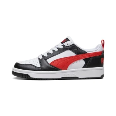 Image of Puma Rebound V6 Trainers for kids, Size: 3, White/for all time red/black High quality imitation leather