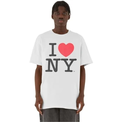 Image of Merchcode I LOVE NY Oversize Print Tshirt, Men&#039;s, Size: XL, White