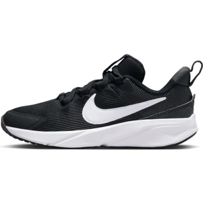 Image of Nike Performance STAR Runner 4 Unisex Neutral running shoes for kids, Size: 11K, Black/anthracite Textile/synthetics
