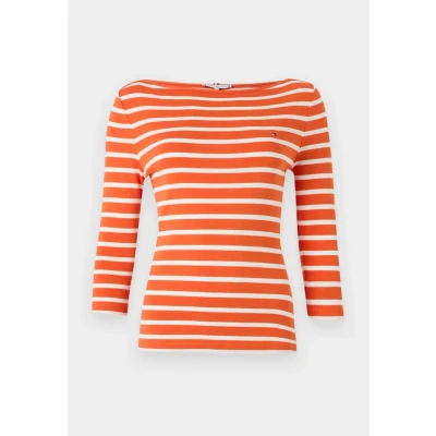 Image of Tommy Hilfiger NEW CODY SLIM BOAT Long sleeved top, Women&#039;s, Size: XXS, Classic breton orange/ecu