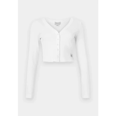 Image of Calvin Klein Jeans Cardigan, Women&#039;s, Size: 3XS, Brilliant white