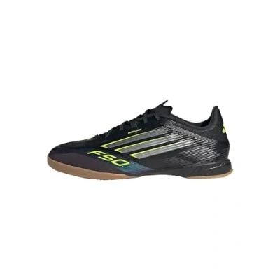 Image of adidas Performance F50 League IN Indoor football boots, Men&#039;s, Size: 6, Core black/iron metallic/lucid lemon shoes