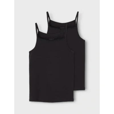 Image of Name it Nkfstrap 2 PACK Undershirt for kids, Size: 6y, Black