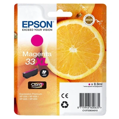 Image of Epson 33XL Magenta Oranges High Yield, Genuine, Claria Premium Ink